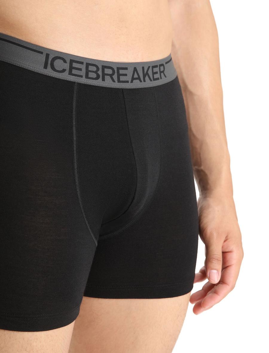 Icebreaker Merino Anatomica Boxers 3 Pack Miesten Alusvaatteet Mustat | FI 1281OKIR